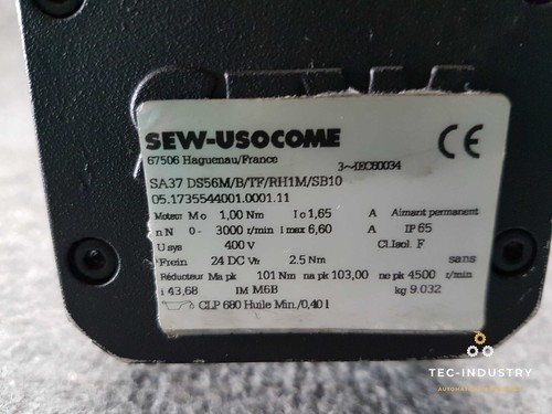 SEW-EURODRIVE SA37 DS56M/B/TF/RH1M/SB10 I 3000 r/min I SEW-USOCOME SERVOMOTOR - Imagen 2 de 10