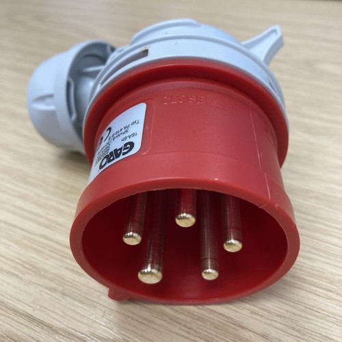 Garo 16a 5 Pin (3P+N+E) Red IP44 Industrial Angled Plug 415V - PA416-6S - Picture 4 of 6