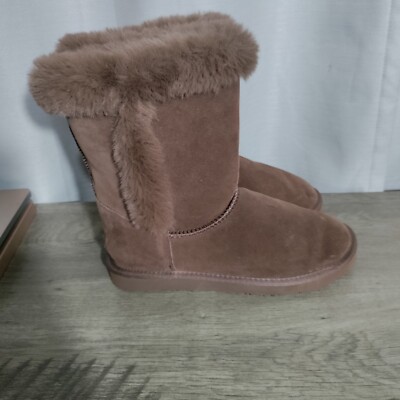 Lamo Camelia Brown Mid Calf Suede Pull On Boots Woman's Size 11