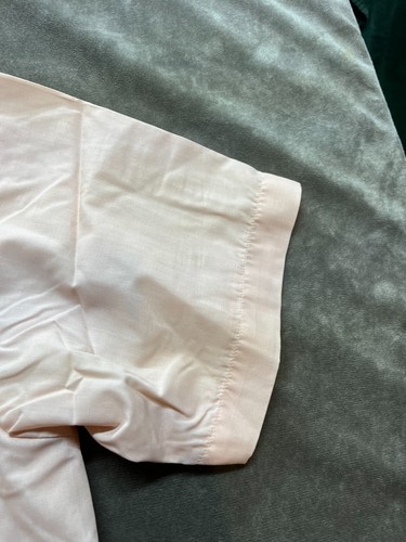 The Genuine Haband Mens Sz Large Peach Snap Front Guayabera Shirt Four Pockets - Picture 2 of 5