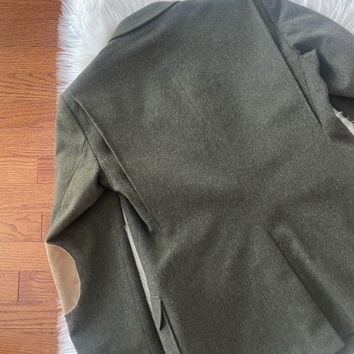 BAUR LODEN SUPERLEICHT WOOL ALPACA BLAZER MILITARY GREEN L.L. BEAN EQUESTRIAN - Picture 3 of 9