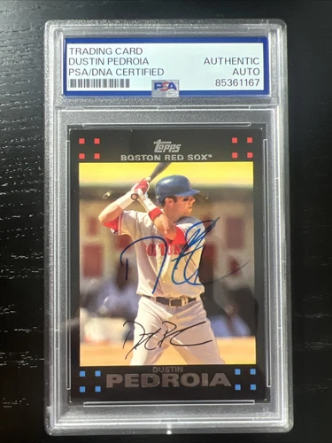 2007 Topps Red Back Dustin Pedroia Auto Autograph Signed Card PSA