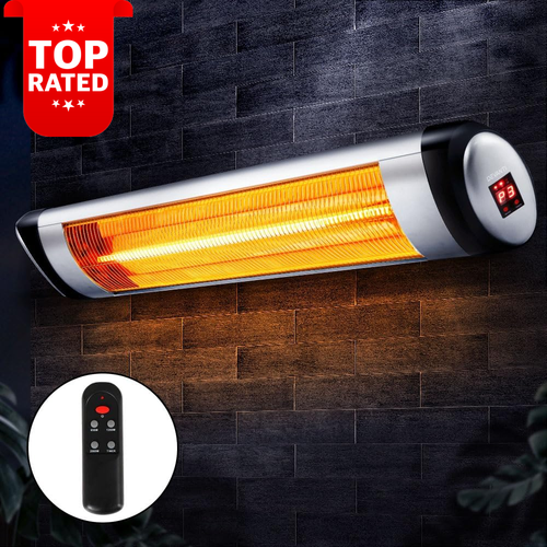 Radiant Heater 2000W Portable Electric Infrared for Bedroom Home Room Silver - Picture 10 of 12