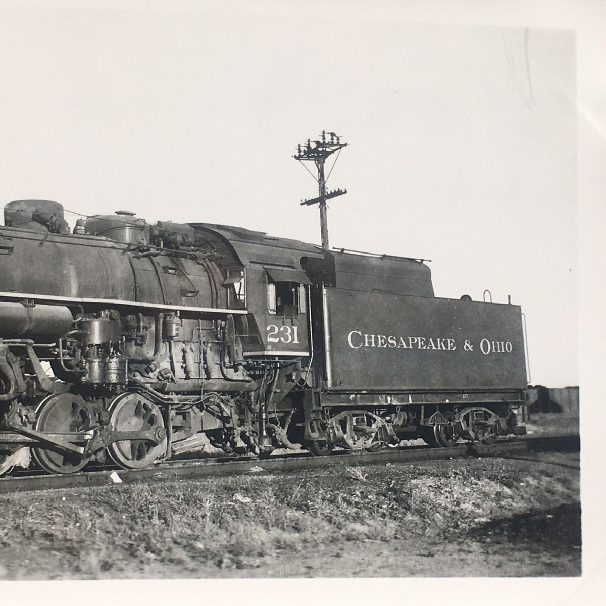 Chesapeake & Ohio Railway Engine Locomotive No. 231 Antique Photo