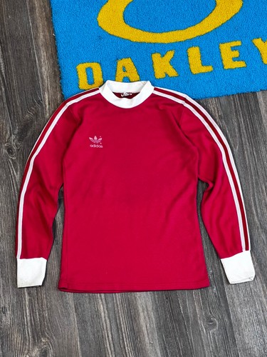 Maglia Adidas vintage anni 70 manica lunga rossa taglia 46-48 - Foto 1 di 7
