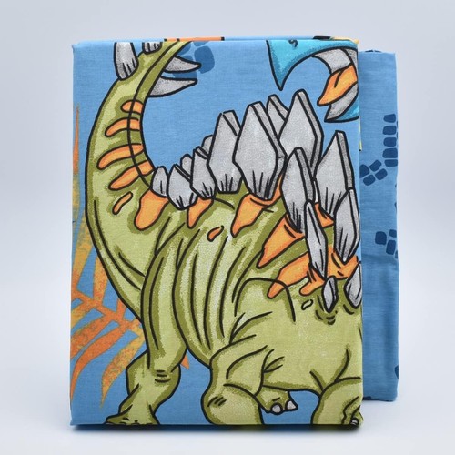 Dinosauri Completo Letto 3Pz Lenzuolo Sopra+Sotto con Angoli+ Federa 100% Cotone - Foto 3 di 3