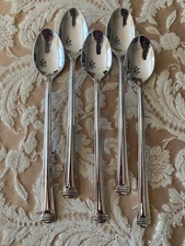 Lenox 18/8 Stainless METROPOLITAN Iced Tea Spoons 7 5/8" Set of 5