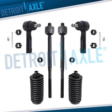 Inner Outer Tie Rods + Rack Boots for 2000 2001 2002 2003 - 2006 Nissan Sentra