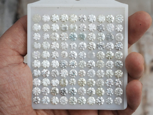 Salt and Pepper Loose Diamond 6.50MM Round Cut Moissanite Pass Diamond Tester - Picture 2 of 3
