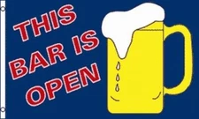 THIS BAR IS OPEN flag 3x5 banner concession business advertise sign FREE SHIP