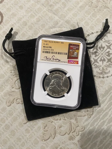 1960 Bugs Bunny FS 401 Franklin Half Dollar NGC MS64FBL Bill Fivaz Signed Label