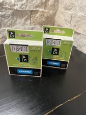 2 x DYMO BRAND D1 45013 Black On White Label Tape For LabelManager, 1/2" x 23ft