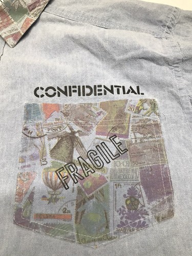 Vintage Shirt Mens Art Cotton Graffic 90s Size Large made In USA - Picture 3 of 12