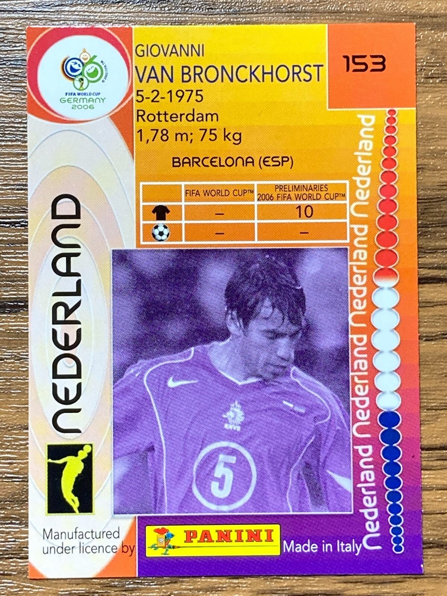 Panini World Cup Germany 2006 Card #153 Giovanni Van Bronckhorst