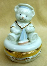 LENOX TREASURE BOX, ANCHORS AWEIGH TREASURE BOX, IVORY FINE CHINA, 