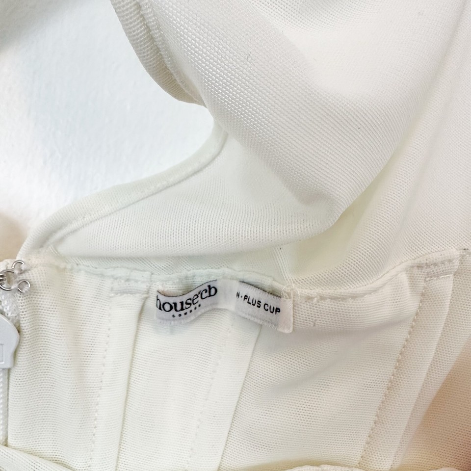 House of CB NWOT 'Milarose' White Mesh Cut Out Corset Midi Dress