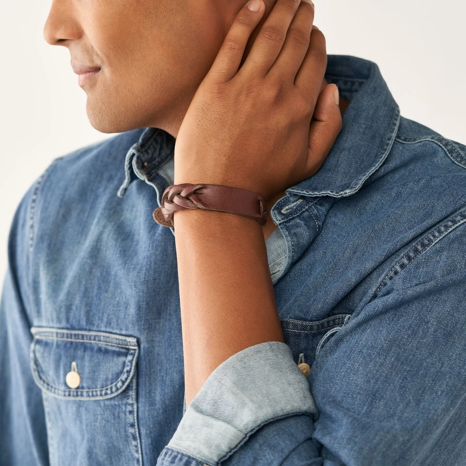 Herren Armband FOSSIL HERITAGE JF04126200 Leder Braun - Bild 4 von 4