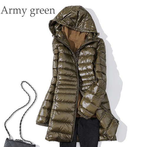 Womens Duck Down Jacket Coat Ultralight Overcoat Long Hooded Puffer S-7XL UK - Picture 20 of 23