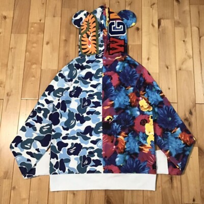 BAPE × Mika Ninagawa BE@R Shark full zip hoodie ABC camo A