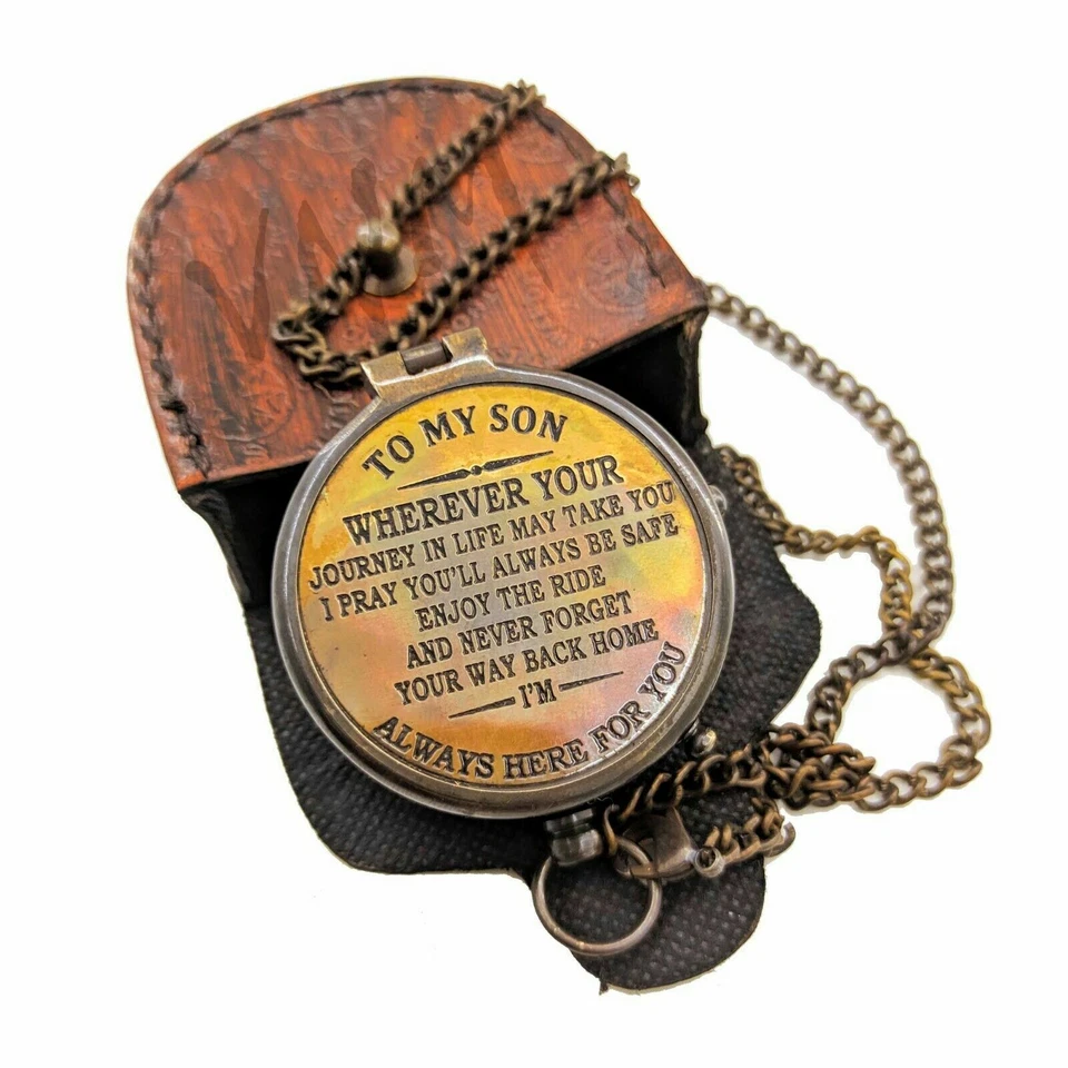 Brújula de latón regalo a mi hijo/regalo náutico para hijo de papá/regalo a hijo de mamá Foto 2 de 4