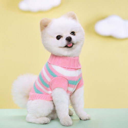 Pet Products Pet Knitted Sweater Puppy Pullover Color-block Sweaters Soft /n - Picture 10 of 19