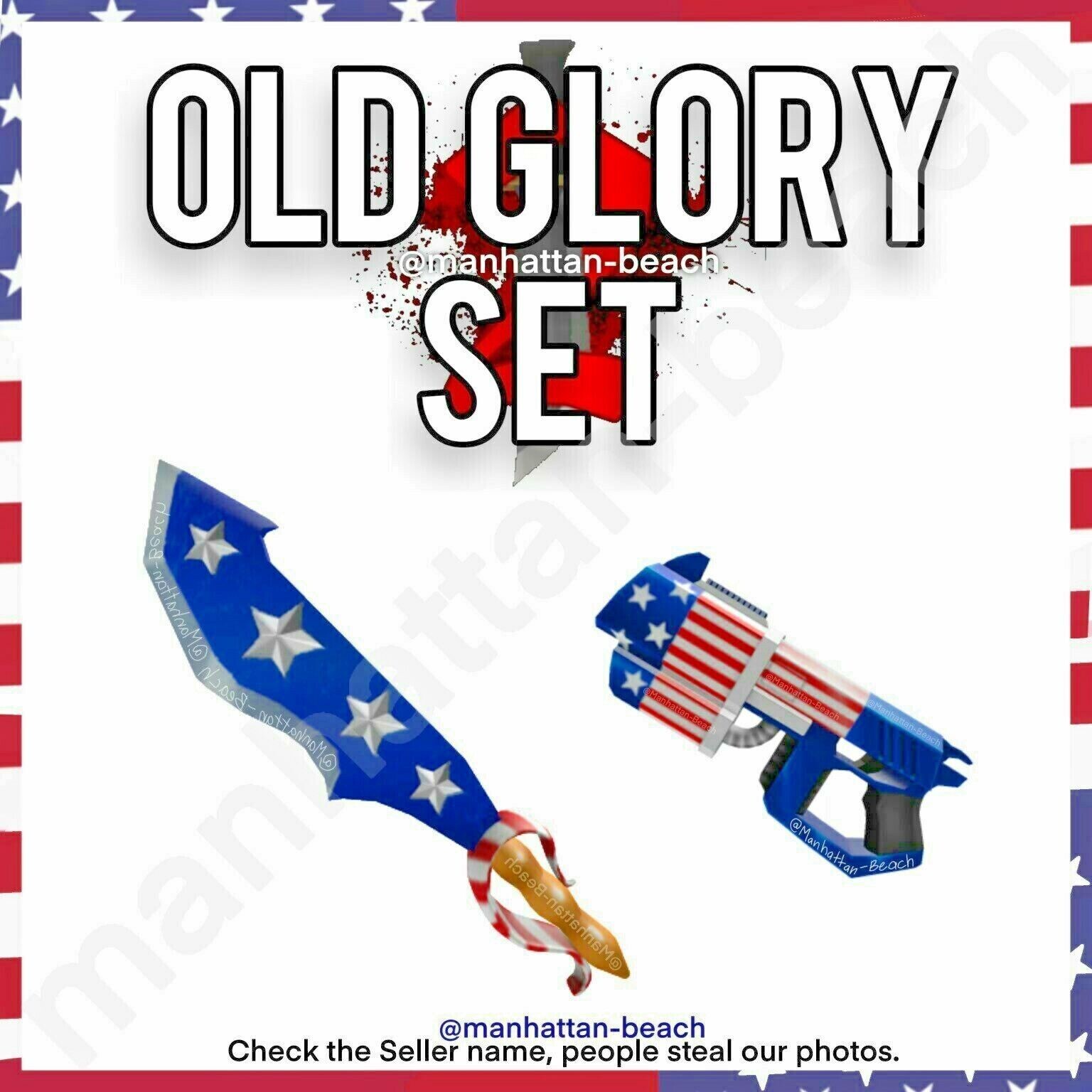 Amerilaser Old Glory Set Mm2 Murder Mystery 2 Fast delivery Godly eBay