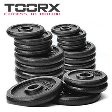 Pacco Pesi 100 kg Ghisa Verniciata Nera Palestra Pesistica Toorx foro 25-26 mm