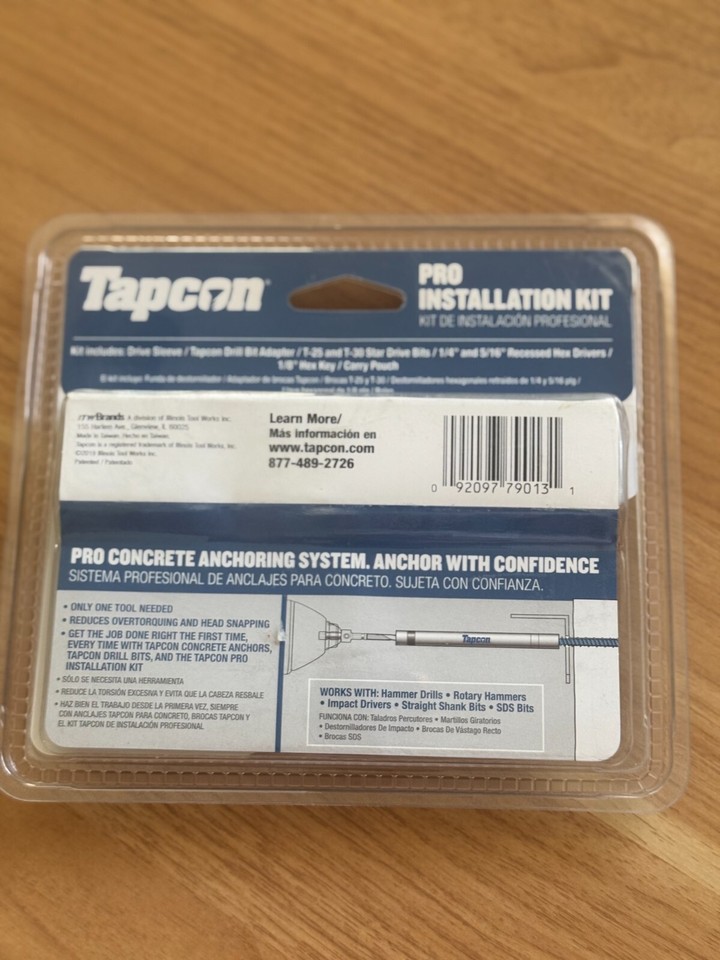 Tapcon 79013 Pro Installation Tool Kit with Star Bit for Concrete An