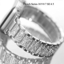Apple Watch Ultra 49mm S10 5 6 9 8 9 SE 42/46mm Diamond Studded Metal Watchband