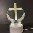 3D Holy Cross 8” LED Lamp With USB Plug New