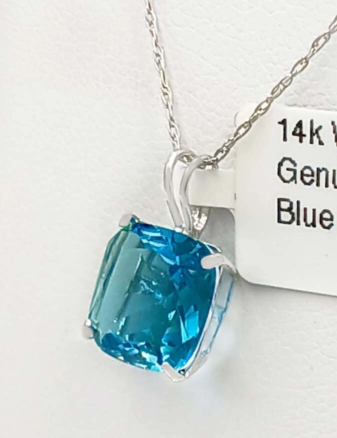 COLGANTE CIRCÓN AZUL ORIGINAL DE 4,30 quilates de oro blanco de 14 quilates - Servicio de tasación gratuito Foto 2 de 4