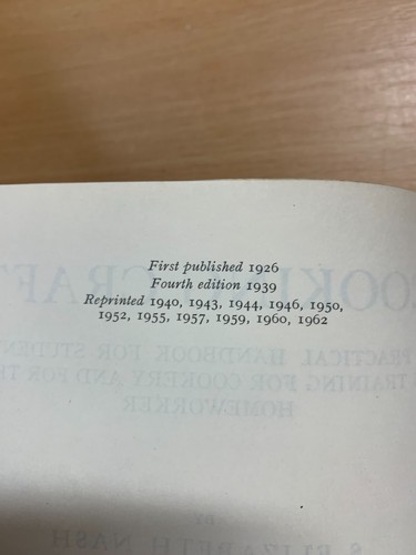 1962 "COOKING CRAFT" S ELIZABETH NASH COOKERY HANDBOOK HARDBACK BOOK (P4) - Picture 5 of 12
