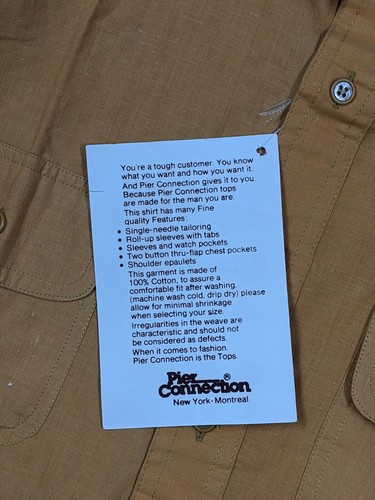 VTG NOS Swiss Army Shirt Mens XL Safari Epaulet Multiple Pockets 80s Military - Picture 5 of 17