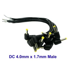 10pcs CCTV DC Power Adapter Connector 4.0mm x 1.7mm Male Angle Socket Cord Cable