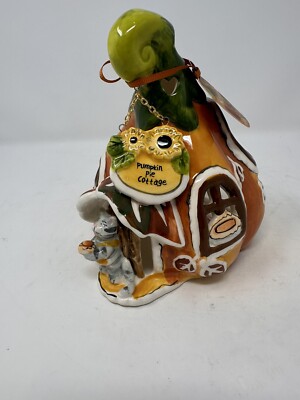 Blue Sky Clayworks Pumpkin Pie Candle House, FALL Village House, NEW