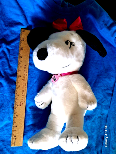 HTF Peanuts BELLE Snoopy's Sister Plush 10" Sitting 12" Laying 2022 Cedar Fair - Picture 11 of 12