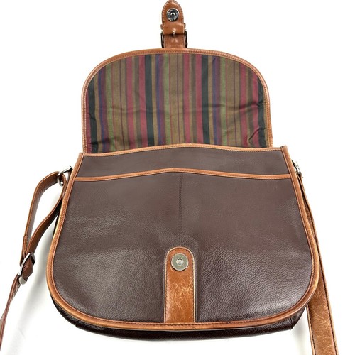 ILI New York Saddle Bag Brown Leather Crossbody Handbag Purse - Picture 6 of 12