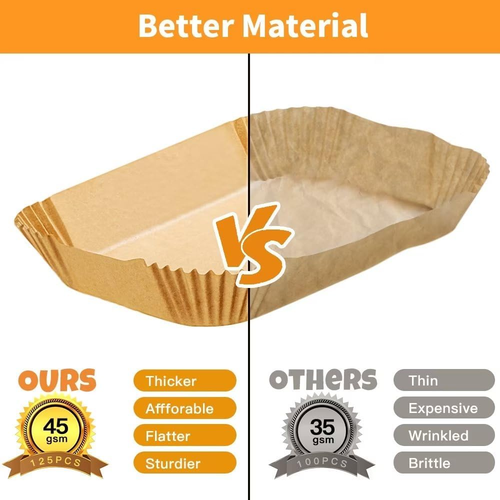 125Pcs Disposable Air Fryer Liners for Ninja DZ201 DZ401, 8.7X5.5" Rectangle - Picture 5 of 12