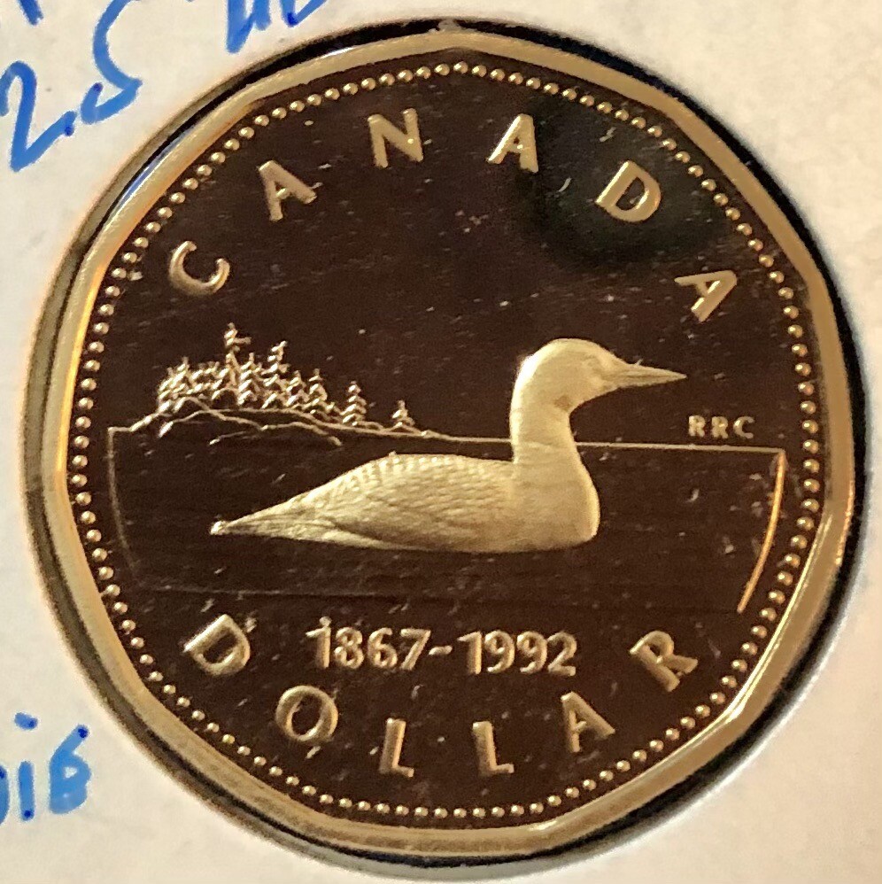 1867-1992 Parliament CANADA Proof Loonie $1 Dollar Coin 125th Year