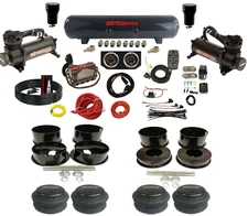 airmaxxx Air Ride Suspension Kit 3/8 Manifold Bags 480 Black For 71-96 GM B-Body