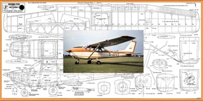 Model Airplane Plans (RC): CESSNA 172H Scale 57'' for .25-.40 by Eric Fearnley