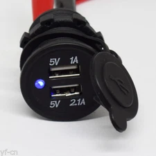 1pc Dual USB Cigarette Lighter Socket Splitter 12V Charger Power Outlet Adapter