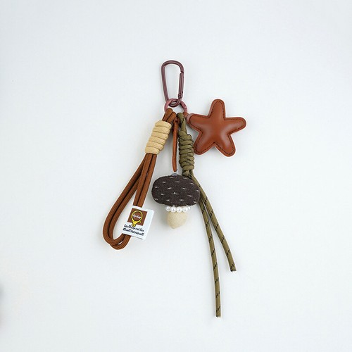 Lucky Star Three-Dimensional Leather Keychain Mushroom Bag Pendant le plus cher Keyring