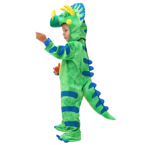 Baby / Kids Green Triceratops Dinosaur Halloween, Cosplay, Dress up Costume - Picture 4 of 12