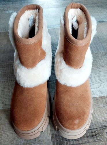 UGG Women's Brooklyn Sunburst Waterproof Chunky Heel Ankle Boot EUC Size 9.5 - 第 4/9 張圖片