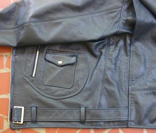 CHAQUETA DE CUERO DE CABALLO MONARCH DE COLECCIÓN TIPO MOTOCICLETA DOBLE CONSTRUCCIÓN - Imagen 8 de 14