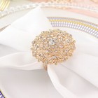 4 GOLD Metal Flower Napkin Rings Rhinestones Party Events Decorations