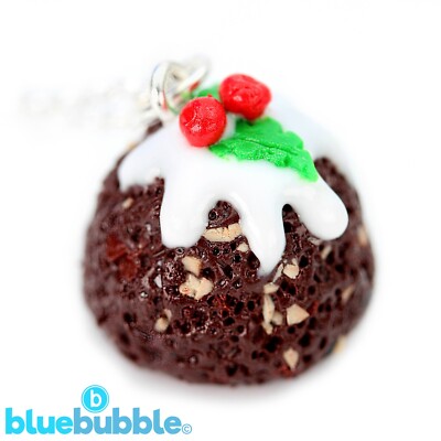 bluebubble MERRY CHRISTMAS Pudding Halskette Kitsch Kawaii Funky Festlich Fun Xmas