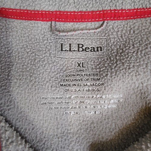 Chaleco polar reciclado LL Bean Polartec para hombre XL gris cremallera completa capas exteriores - Imagen 5 de 8