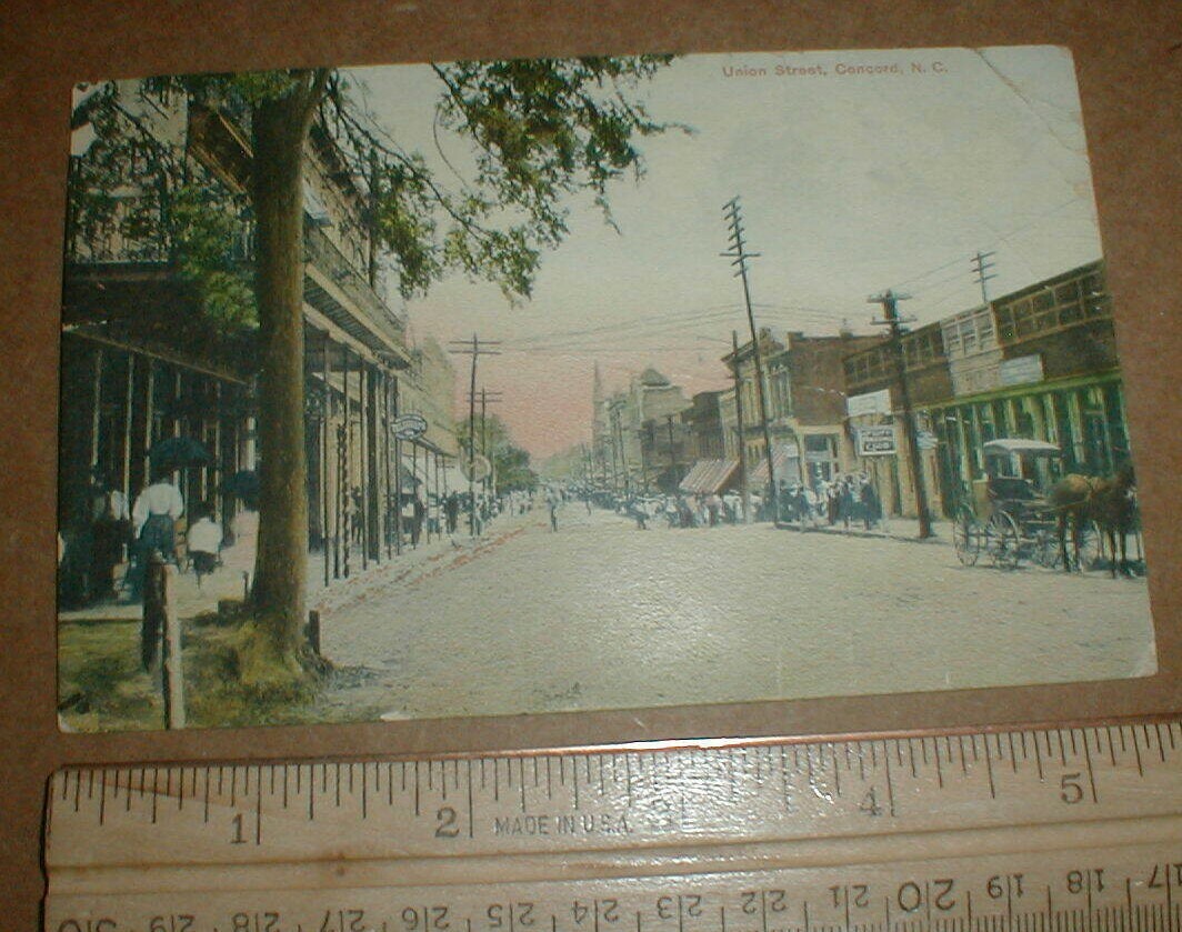 VTG 1909 Union St Concord NC North Carolina Cabarrus County Rare old